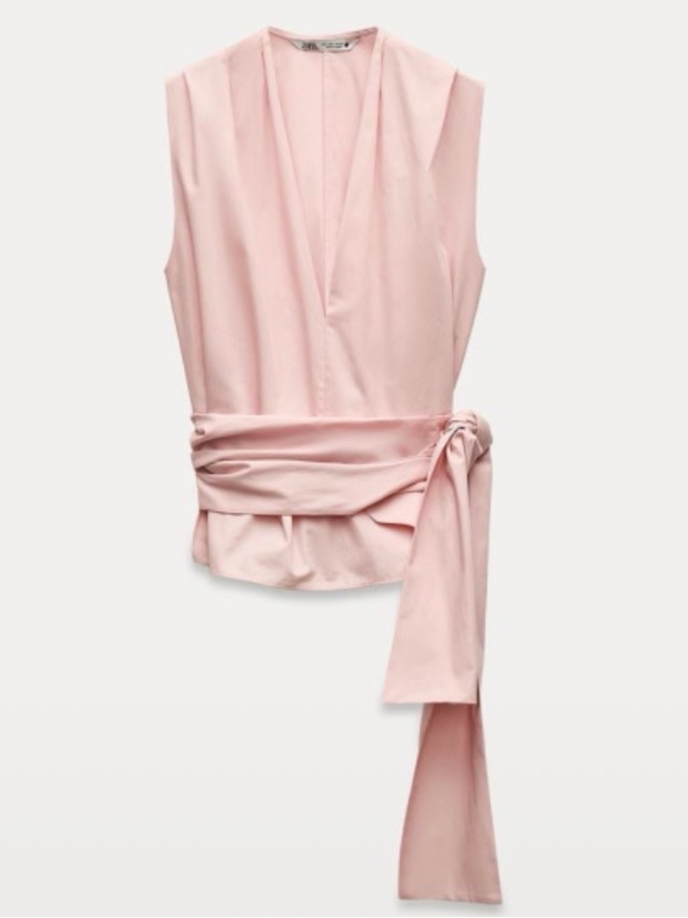 Zara ZW Collection Poplin Top with Ties XS, S